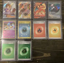 Pokemon TCG Lot of 10 Near Mint, Pack To Sleeve, Charizard, Energy, Trainer - Image 1