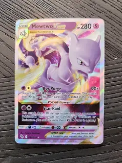Mewtwo VSTAR 31/78 White Star Rare Rainbow Holo Pokemon Go 2022 NM - Image 1