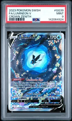 2023 Pokemon Sword & Shield Crown Zenith LUMINEON V Full Art #GG39 PSA 9 Mint - Image 1