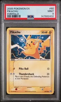Pikachu PSA 9 60/106 Emerald Pokemon TCG Regular - Image 1
