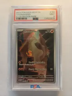 2023 Pokemon Mew En Charmander PSA 9, Charmeleon PSA 8, Charizard EX Psa 9 - Image 1