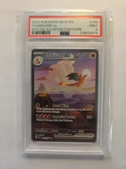 2023 Pokemon Mew En Charmander PSA 9, Charmeleon PSA 8, Charizard EX Psa 9 - Image 5