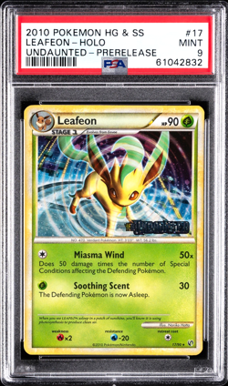 Pokemon 2010 HGSS Undaunted Leafeon Prerelease Holo Rare Promo PSA 9 HG & SS - Image 1