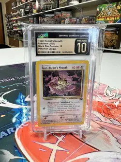 TEAM ROCKET'S MEOWTH POKEMON 2000 BLACK STAR PROMO POKEMON LEAGUE CGC 10 - Image 1
