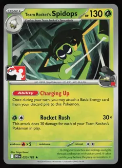 Team Rocket's Spidops 020/182 Play! Pokemon Prize Pack Series 8 Non-Holo NM - Image 1