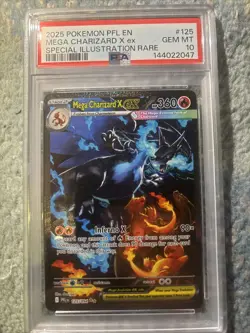 Pokemon TCG 2025 Mega Charizard X Ex SIR #125 English PSA 10 - Image 1