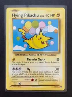 Pokemon Flying Pikachu 110/108 XY Evolutions Non Holo Secret Rare LP - Image 1