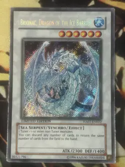 Yugioh: Brionac, Dragon Of The Ice Barrier HA01-EN022 Secret Rare Limited Ed HP - Image 1