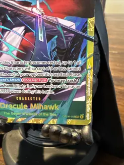 2025 One Piece OP14-119 SEC Dracule Mihawk Secret Rare Full Art NM English - Image 4