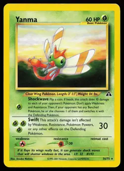 Yanma 36/75 Rare Neo Discovery Pokemon Card - Image 1