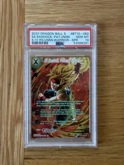 2020 DRAGON BALL S CARD 10 RISE OF THE UNISON WARRIOR BT10-062 SS BARDOCK PSA 10 - Image 1