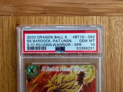 2020 DRAGON BALL S CARD 10 RISE OF THE UNISON WARRIOR BT10-062 SS BARDOCK PSA 10 - Image 3