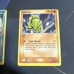 Larvitar And Surskit Pop Series 1 MISCUTS LP Pokemon Cards - Image 2