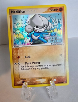 Pokemon Trading Card single Meditite reverse holo stamped ex crystal guardians - Image 1
