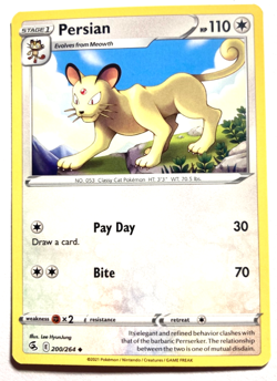 Pokemon Persian! + FREE extra Rare card! - Image 1