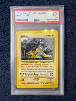 PSA 9 Raikou Holo Neo Revelation #13 - 2001 MINT Pokemon Card - Image 1