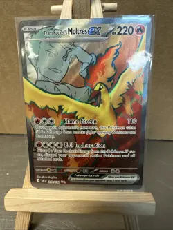 Pokemon Team Rockets Moltres EX TCG Holo Illustration Rare Full Art - Image 1