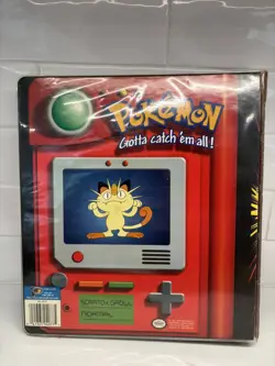 1999 Pokemon PIKACHU BINDER Red 3-Ring Card Album Folder+Sheets TCG Nintendo Ex - Image 2