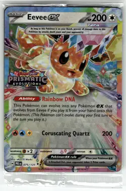 Eevee ex - (Prismatic Evolutions Stamp) SEALED 075/131 NM Pokemon Card TCG - Image 1