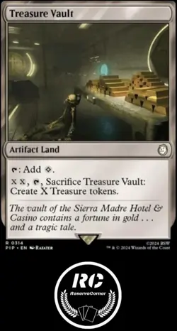 Treasure Vault Rare Artifact Land NM MTG Fallout PIP Fast Tracked Shipping - Image 1