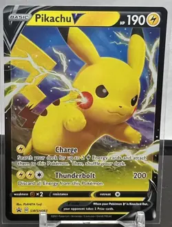 Pikachu V SWSH061 - Black Star Promo - Ultra Rare Holo Pokemon Card Near Mint - Image 1