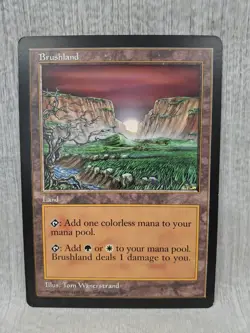 Magic MTG 6x9 Oversized Brushland Promo Light Play Arena - Image 1