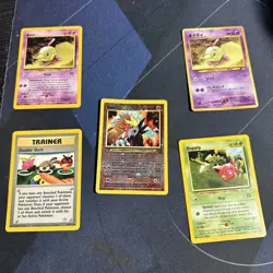 Pokemon Card Lot Of 5 Damaged Entei Natu Hoppip - Image 1