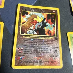Pokemon Card Lot Of 5 Damaged Entei Natu Hoppip - Image 2