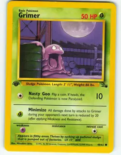 Grimer - 1st Edition - 48/62 Fossil Set - Pokemon TCG - 1999 - Image 1