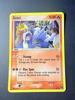 Pokemon TCG Entei 1/17 Pop Series Promos 2 Rare Holo Card, Lightly Played - Image 1