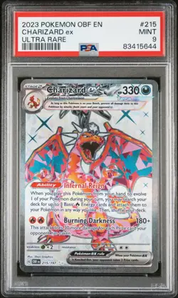 2023 POKEMON OBF EN #215 CHARIZARD ex ULTRA RARE MINT PSA 9 - Image 1