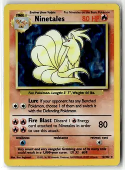 Ninetales ⭐ 12/102 Holo Rare Base Set 1999 Pokemon LP - Image 1