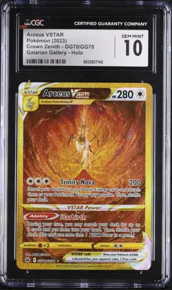CGC 10 GEM MINT Arceus Vstar GG70 Crown Zenith Secret Rare Full Art Holo Pokemon - Image 1