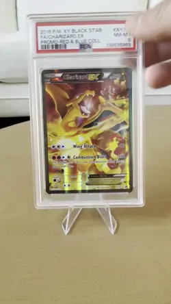 New Cert Pokemon Charizard EX XY121 Black Star Promo Holo Red & Blue PSA 8 NM-MT - Image 2