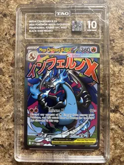 2025 Pokemon Mega Charizard X Ex Mega Evolution Black Star Promo TAG 10 Cracked - Image 1