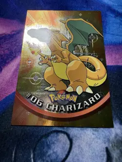 Silver Foil-Pokeball Pattern | Black Logo | Pokemon 1999 Topps TV | Charizard #6 - Image 2