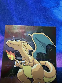 Silver Foil-Pokeball Pattern | Black Logo | Pokemon 1999 Topps TV | Charizard #6 - Image 3