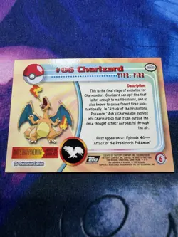 Silver Foil-Pokeball Pattern | Black Logo | Pokemon 1999 Topps TV | Charizard #6 - Image 4