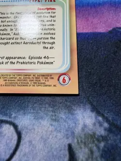 Silver Foil-Pokeball Pattern | Black Logo | Pokemon 1999 Topps TV | Charizard #6 - Image 5