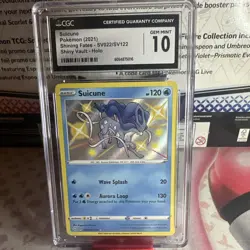 CGC 10 GEM MINT Suicune SV022/SV122 2021 Pokemon Shining Fates Shiny Vault Holo - Image 1