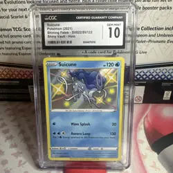 CGC 10 GEM MINT Suicune SV022/SV122 2021 Pokemon Shining Fates Shiny Vault Holo - Image 2
