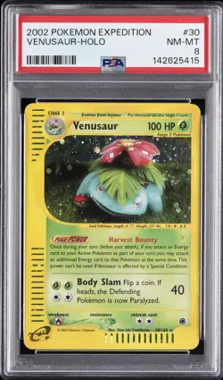 2002 POKEMON EXPEDITION #30 VENUSAUR-HOLO PSA 8 - Image 1