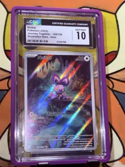 Noibat 169/159 Illustration Rare 2025 Pokemon Journey Together CGC Gem Mint 10 - Image 1