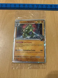Team Rocket's Tyranitar Pokemon Center Stamped Promo English Sealed Holo Cosmo - Image 1