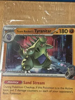 Team Rocket's Tyranitar Pokemon Center Stamped Promo English Sealed Holo Cosmo - Image 2