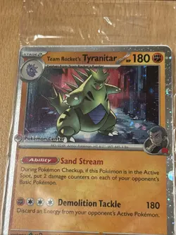 Team Rocket's Tyranitar Pokemon Center Stamped Promo English Sealed Holo Cosmo - Image 3