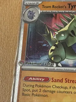Team Rocket's Tyranitar Pokemon Center Stamped Promo English Sealed Holo Cosmo - Image 5