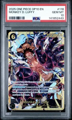 2025 ONE PIECE OP10-ROYAL BLOOD #118 MONKEY D. LUFFY PSA 10 - Image 1