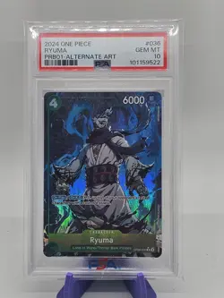 2024 ONE PIECE PRB01 EN RYUMA #036 ALTERNATE ART PSA 10 - Image 1