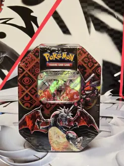 NEW SEALED Pokemon TCG: Scarlet & Violet Paldean Fates Shiny Charizard ex Tin - Image 1